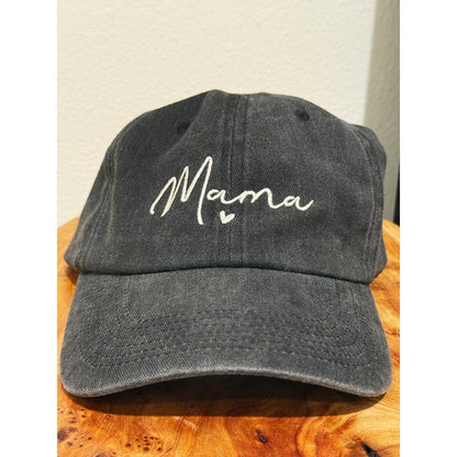 MAMA Embroidered Acid Washed Baseball Cap