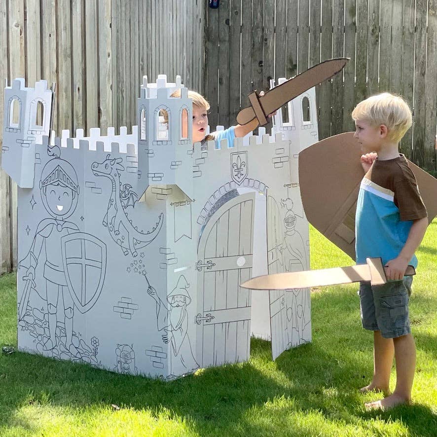 Fairy Tale Castle Coloring Cardboard Playhouse Toy for Kids