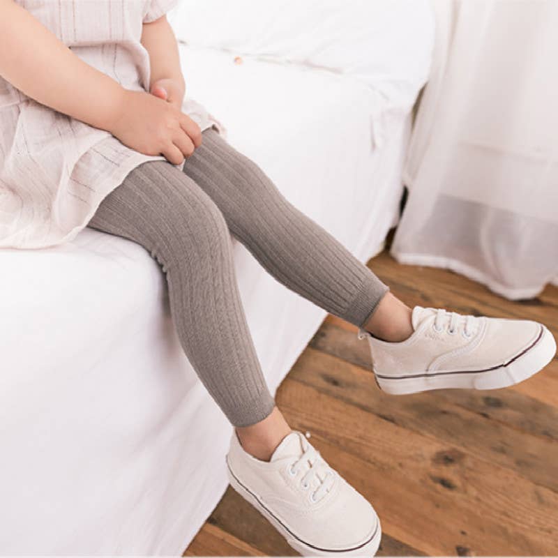 Baby Multi Color Solid Ribbed Tights Leggings