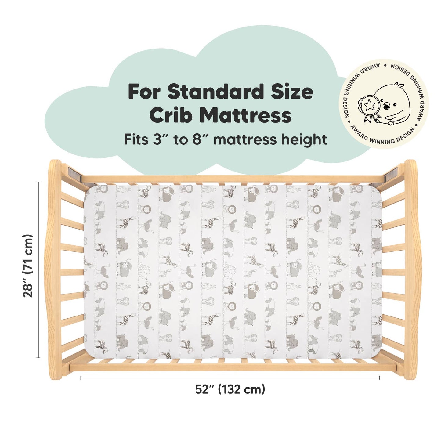 2-pack Organic Cotton Fitted Crib Sheet (Savannah)