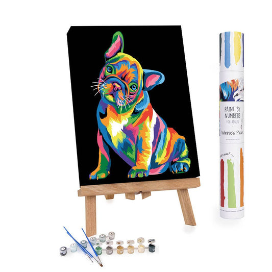 Colorful French Bulldog - Paint by Numbers kit - Graduation Gifts 2024