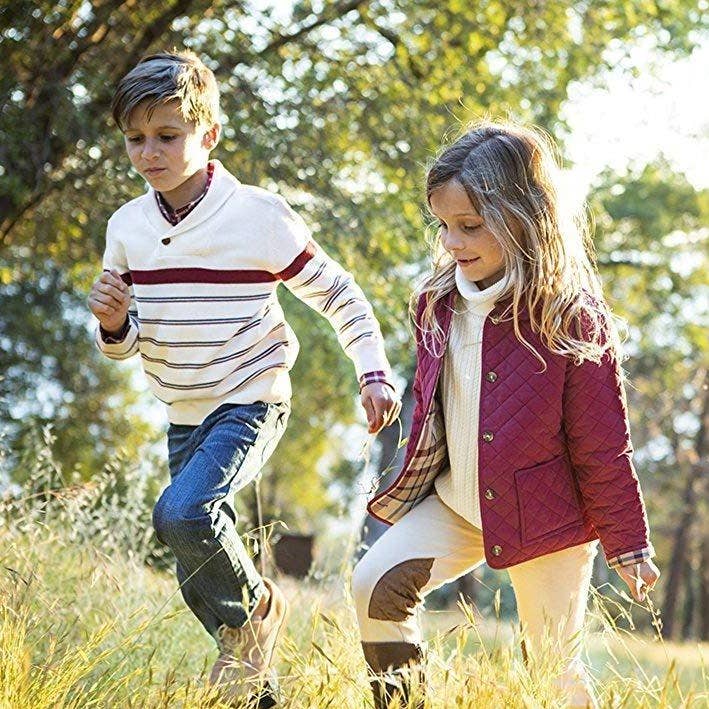 Red and Soft White Shawl Collar Organic Sweater