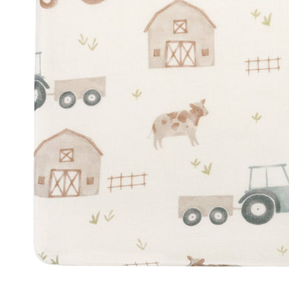 Charlie Farmhouse Tractor Crib Fitted Sheet