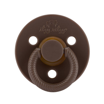 Itzy Soother Natural Rubber Paci Sets: Chocolate + Caramel