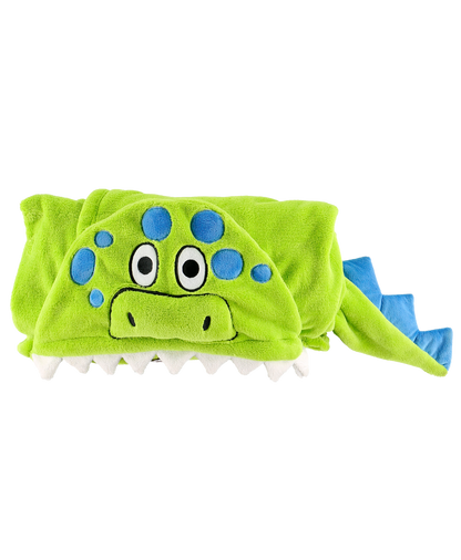 Wearable Hooded Fleece Blankets For Kids - Dinosaur