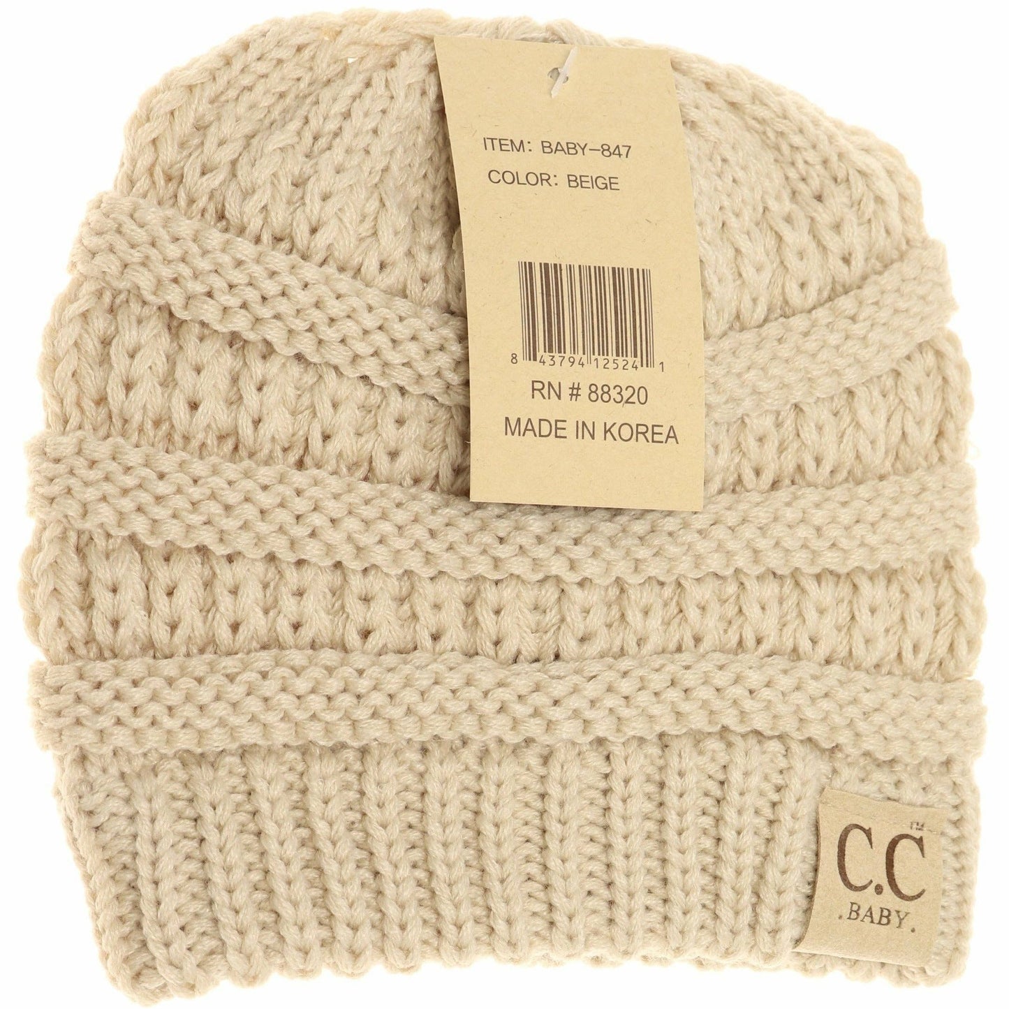 Solid CC Beanie for Newborn Baby