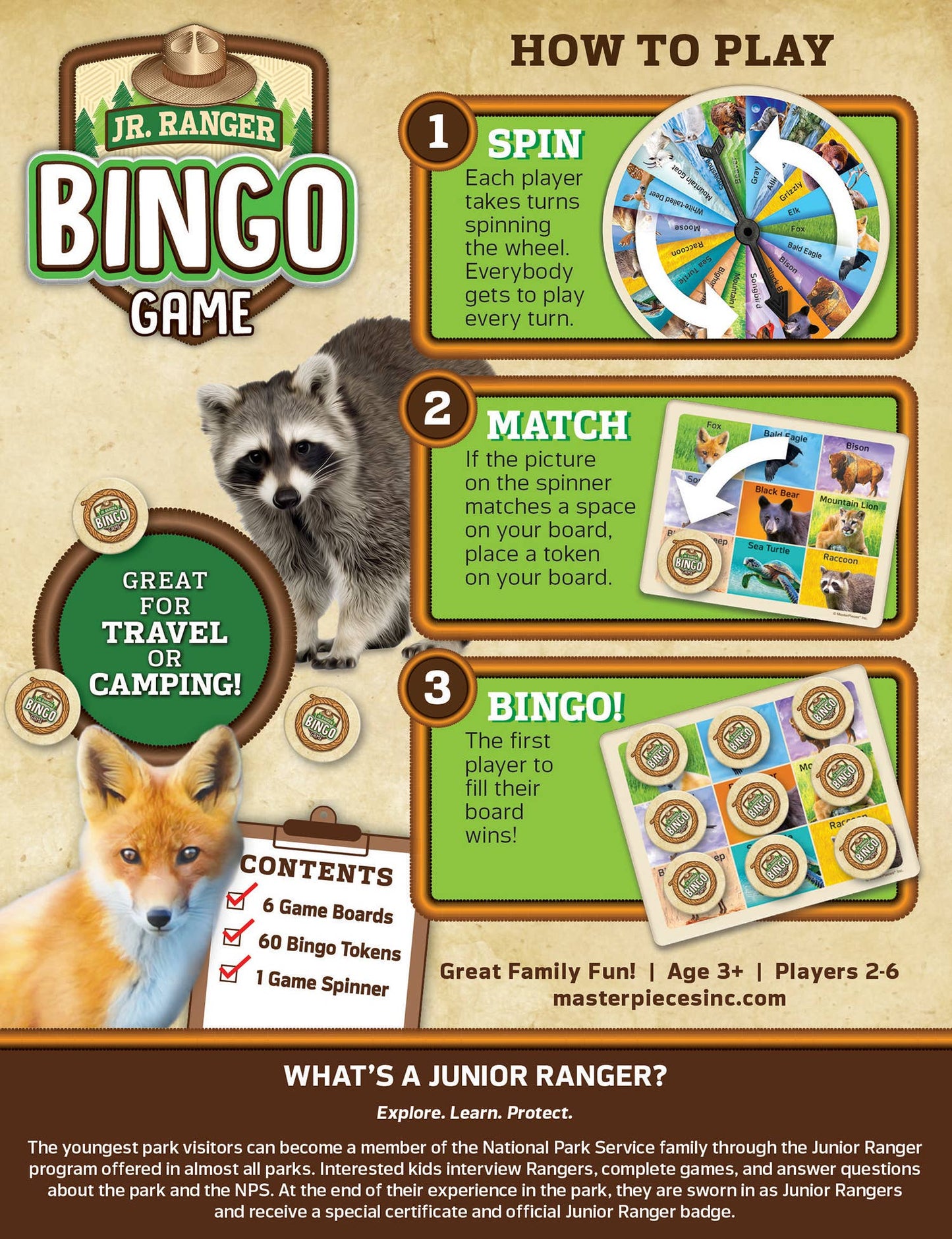 Jr. Ranger Bingo Game
