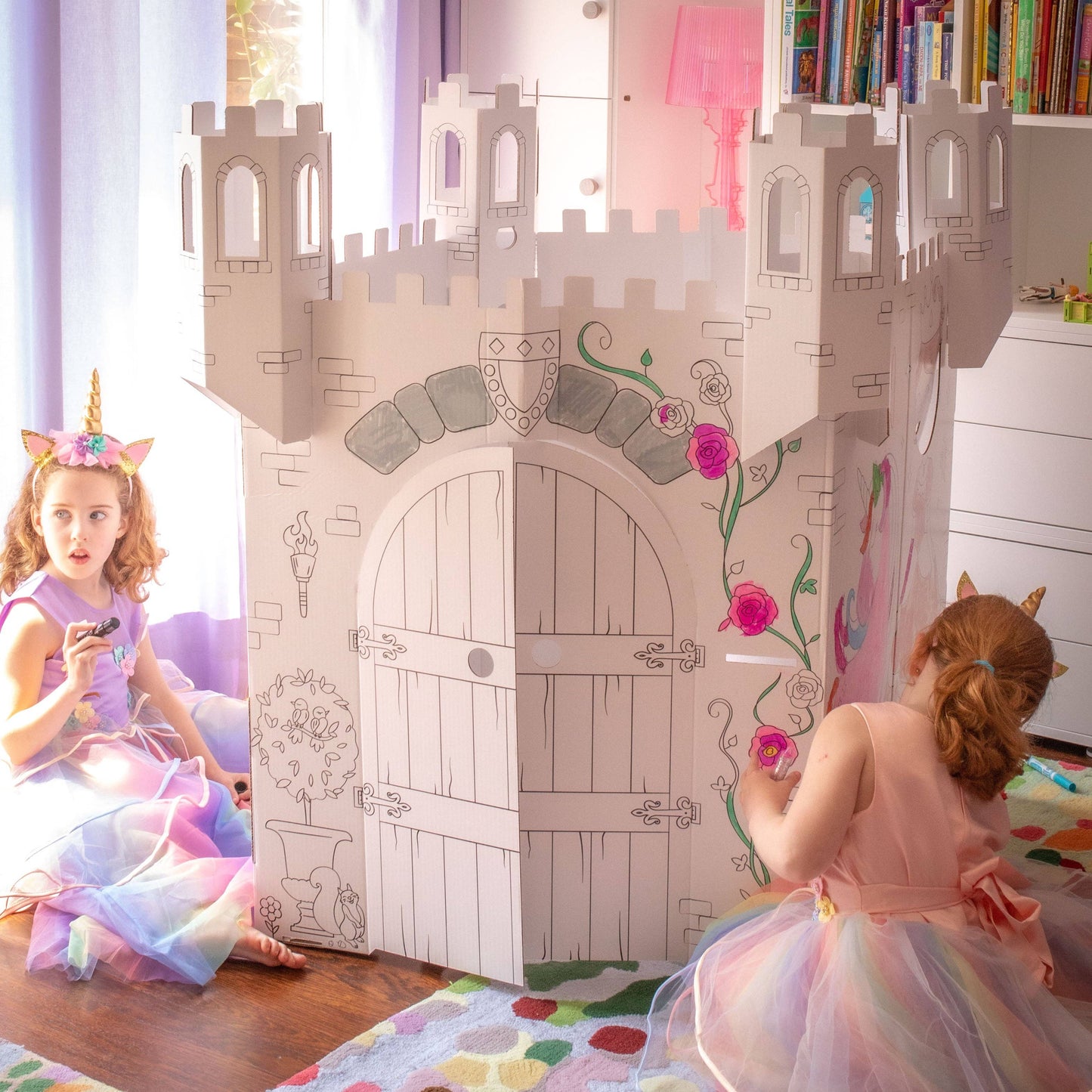 Fairy Tale Castle Coloring Cardboard Playhouse Toy for Kids