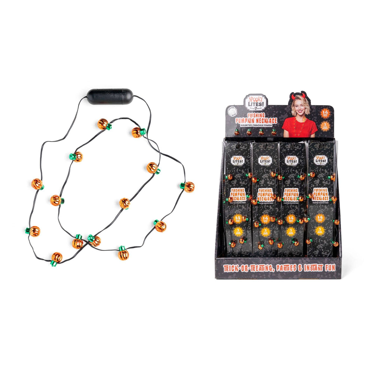 Spooky LITES! Flashing Pumpkin Necklace