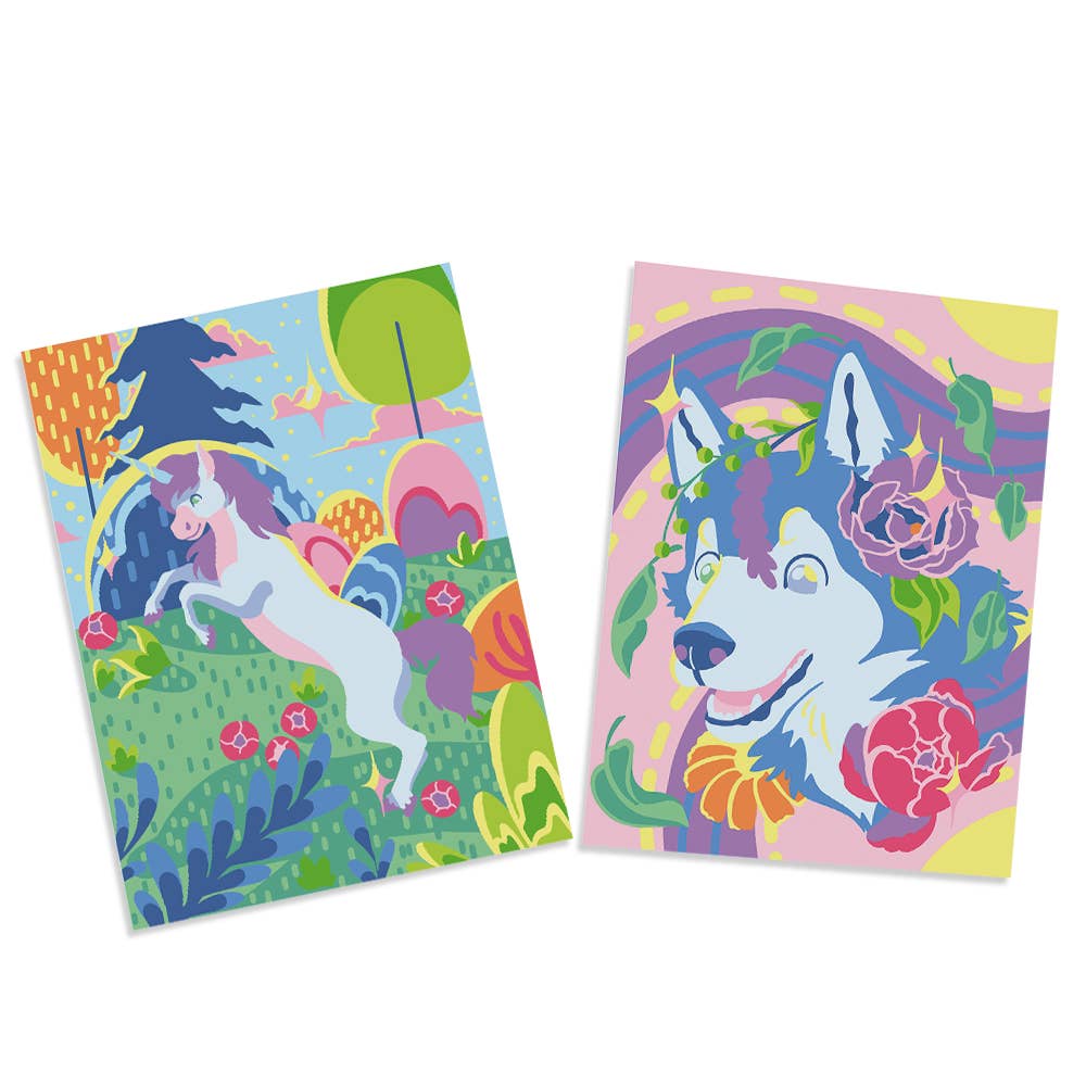 Husky & Unicorn - DIY Paint by Numbers Kit - Christmas 2024 Gift