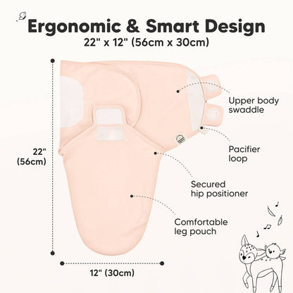 3pk Soothe Baby Swaddles Angelic, 0-3 Months, Sleep Sack for Newborns