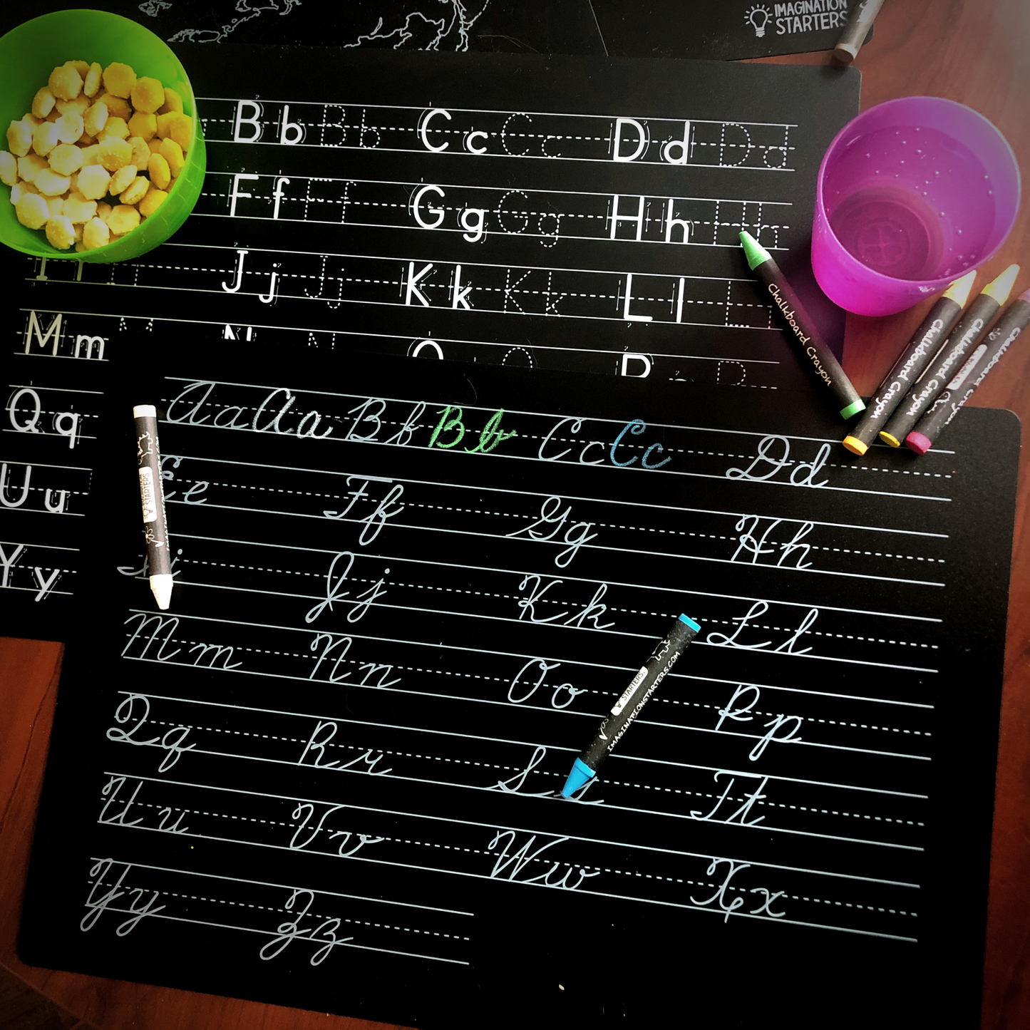 Chalkboard Cursive Practice Placemat 12x17