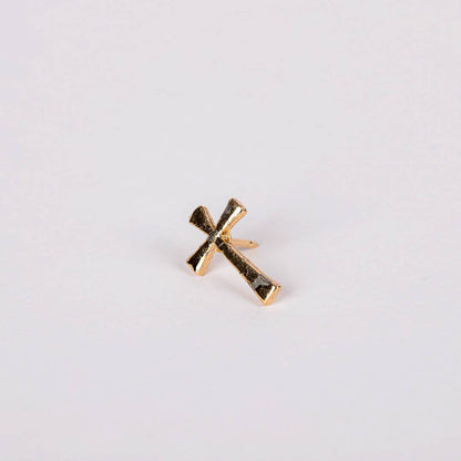 Lapel Pin Flared Cross Gold