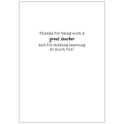 Best Teacher Ever - Thank You Value Card