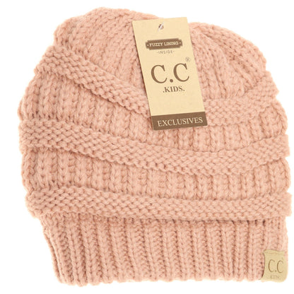 Kids Solid Fuzzy Lined CC Beanie KIDS25