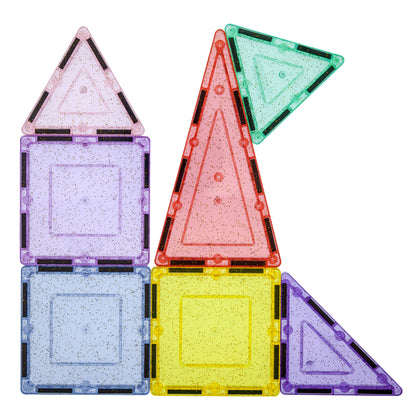 PicassoTiles 48pc Glitter Magnetic Tile Building Set