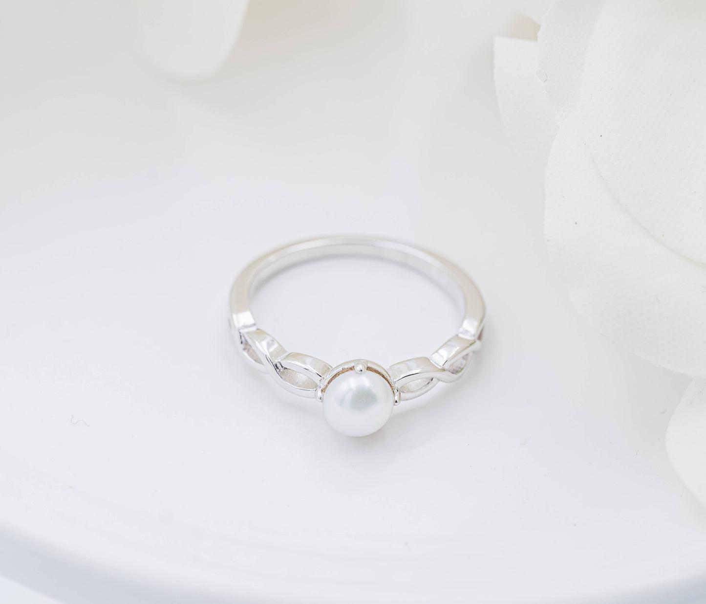 Girls Sterling Silver Freshwater Pearl Baby Ring for Kids
