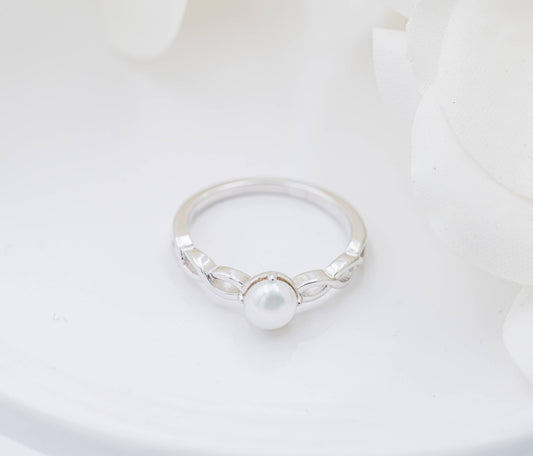 Girls Sterling Silver Freshwater Pearl Baby Ring for Kids