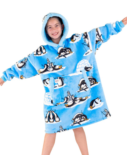 Wearable Blanket – Out Cold Penguin Kid Blanket Hoodie