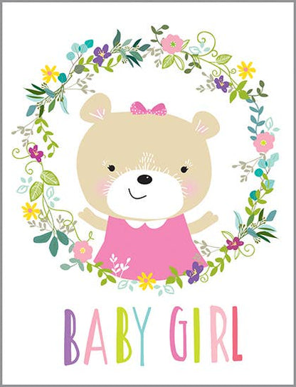 Baby Greeting Card - Baby Girl Bear