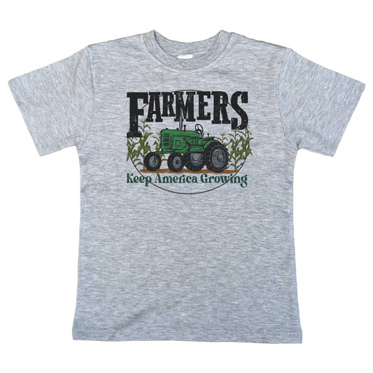 Farmers Growing America Green Tractor Kids Shirt