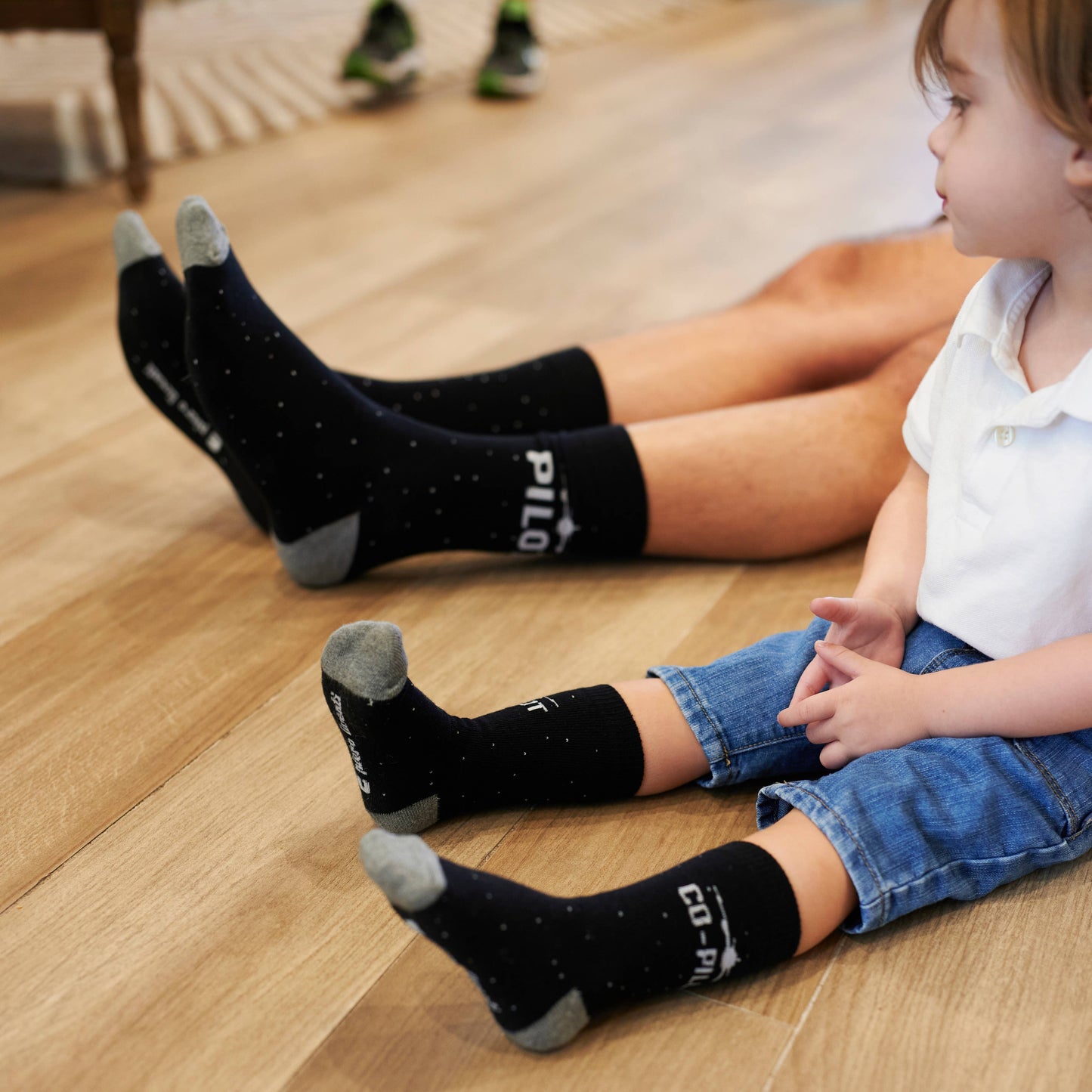 2-pair Sidekicks Pilot Co-Pilot - Daddy & Me Socks Set: L/Up to 2Y