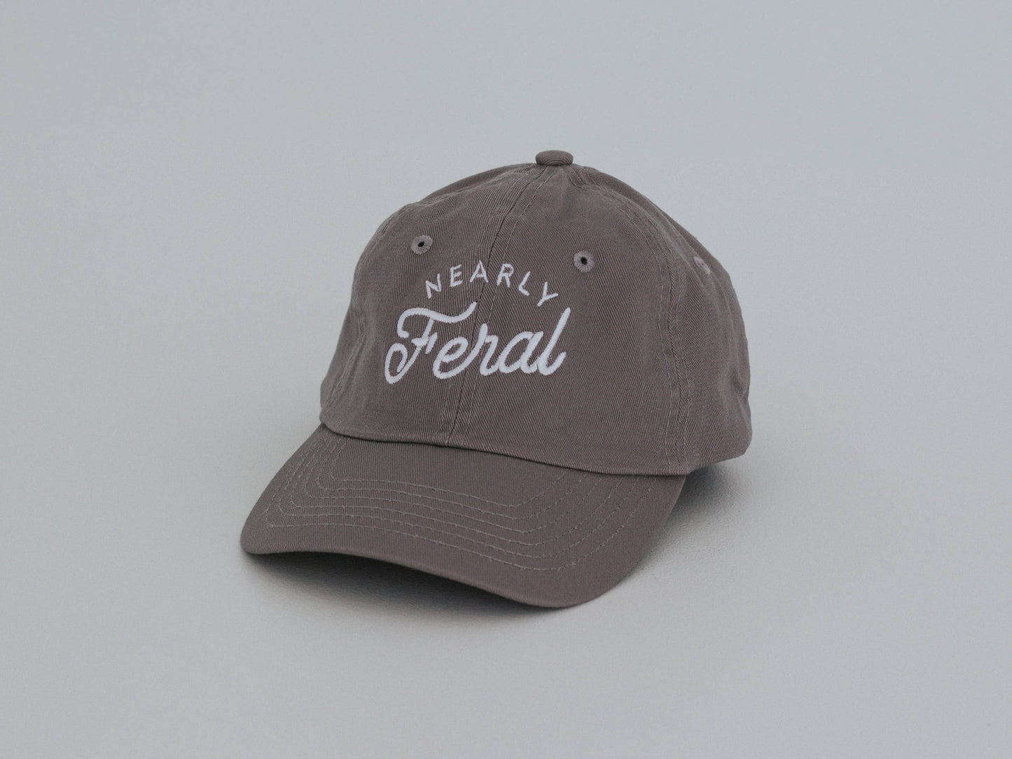 Nearly Feral Charcoal Twill Hat • Modern Funny Kids Cap