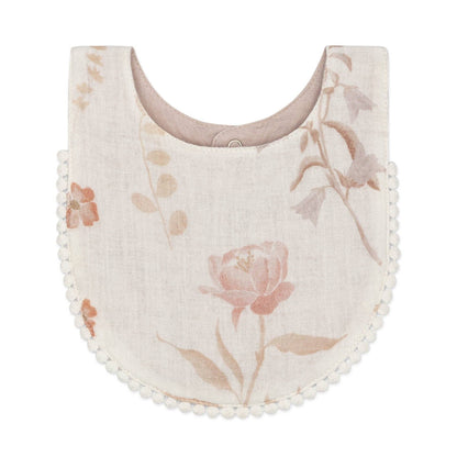 Violet Floral Cotton Baby Bib Set (3 Pack)