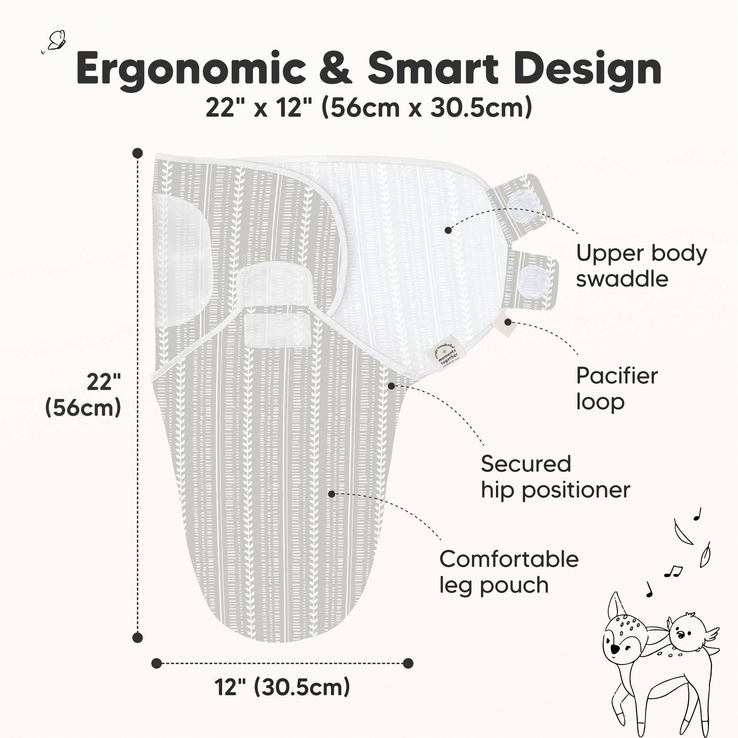 3pk Soothe Baby Swaddles Sleep Sack for Newborns - Prairie
