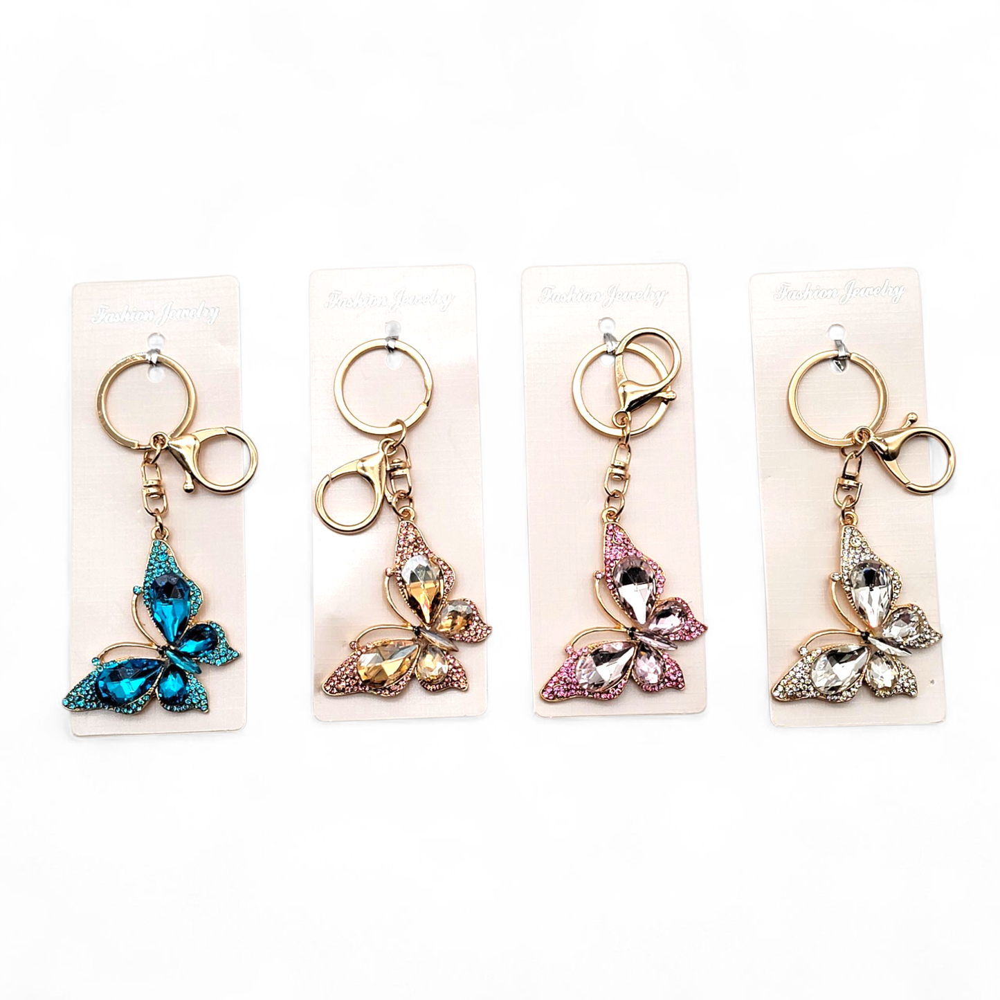 Butterfly Crystal Keychain – 4 Assorted Colors
