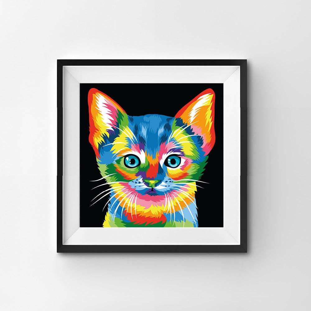 Colorful Kitten - Pop Art Wall Decor - Graduation Paint by Numbers Kit