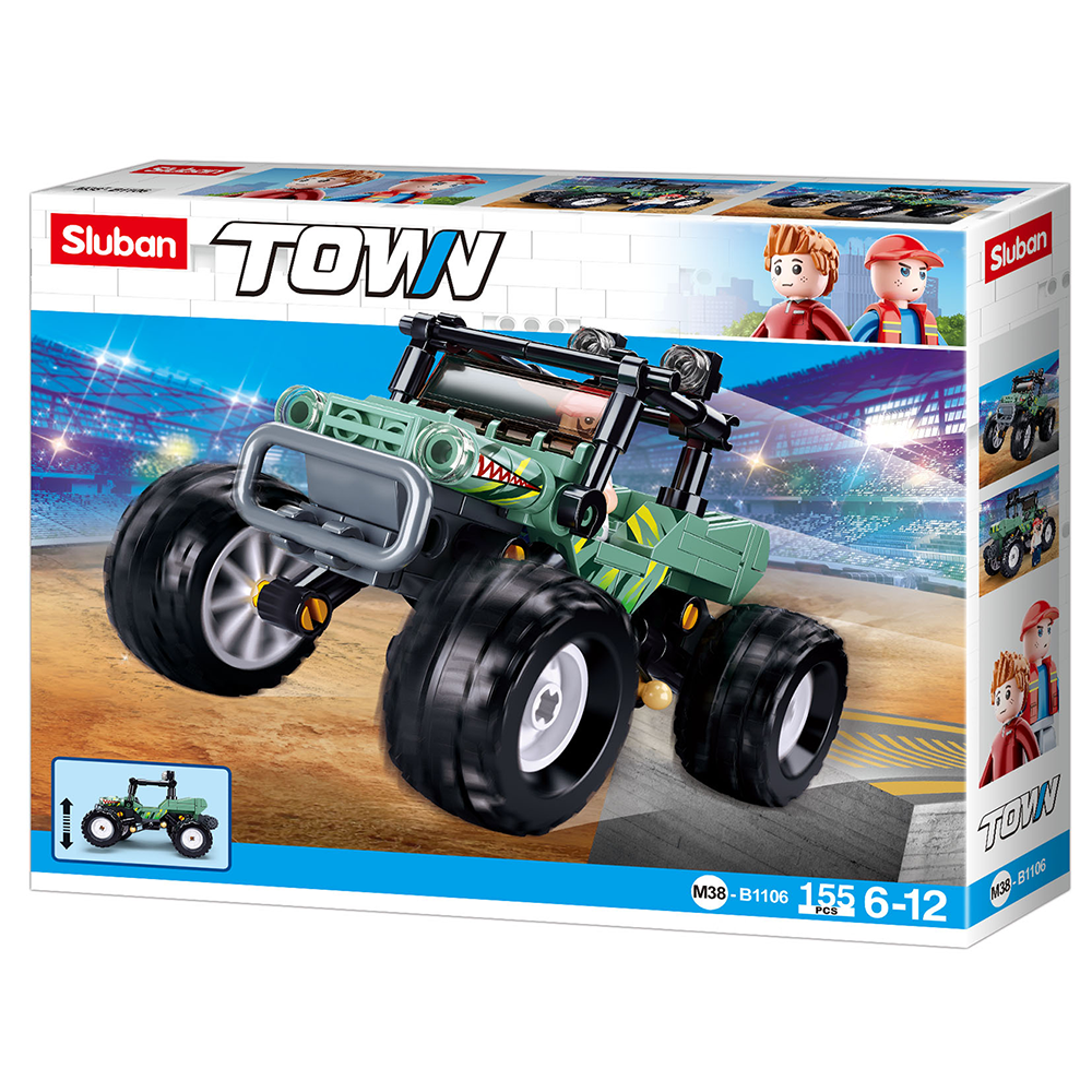 Off-Road Green Monster Truck Building Brick Kit