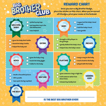 Big Brother Club Board Book with Reward Chart & Stickers