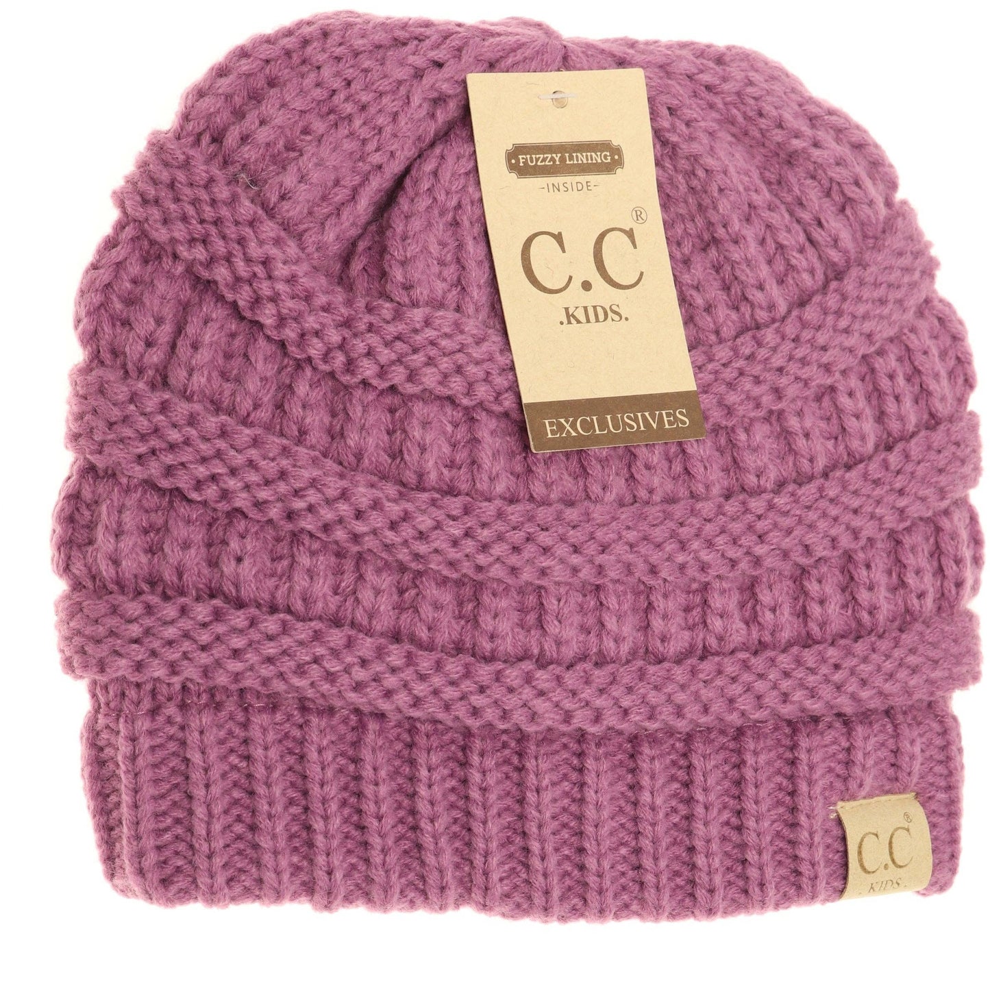 Kids Solid Fuzzy Lined CC Beanie KIDS25