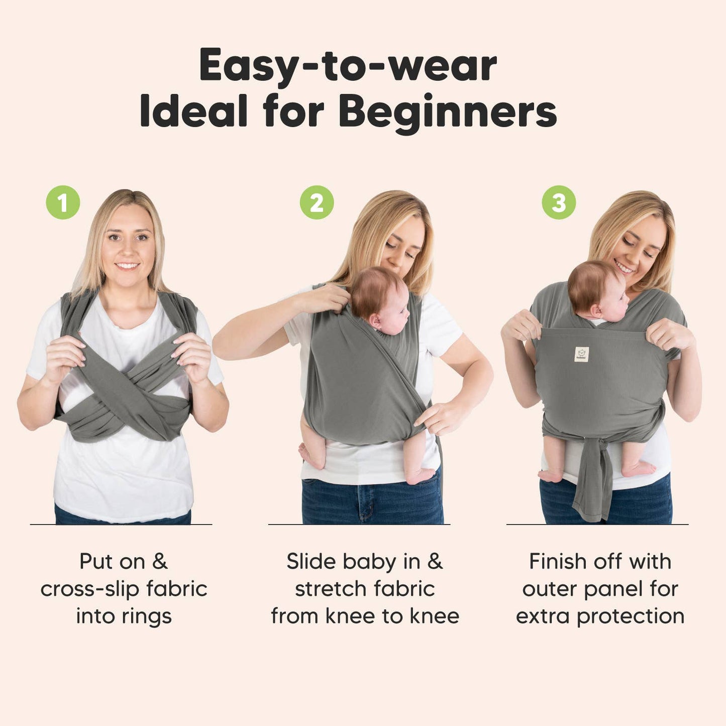 KeaBabies D-Lite Wrap Carrier (Graphite)