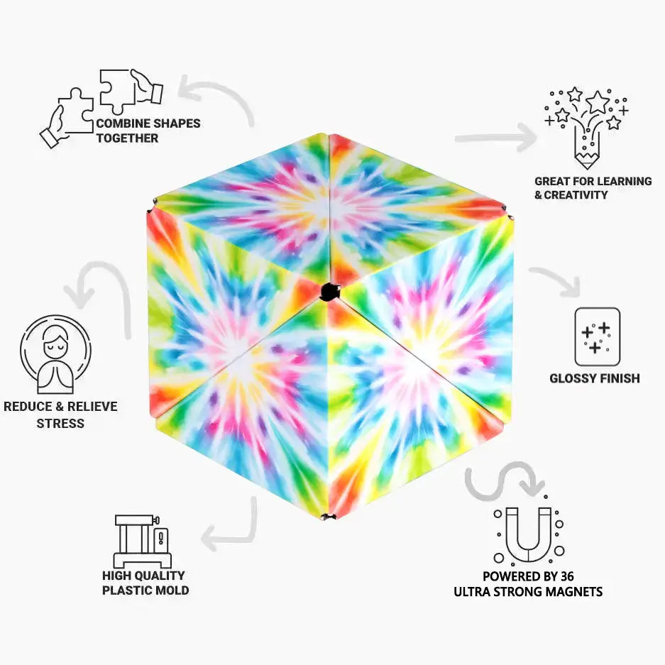 Shashibo Tie Dye Twist Magnetic Puzzle Cube STEAM MESH - NEW