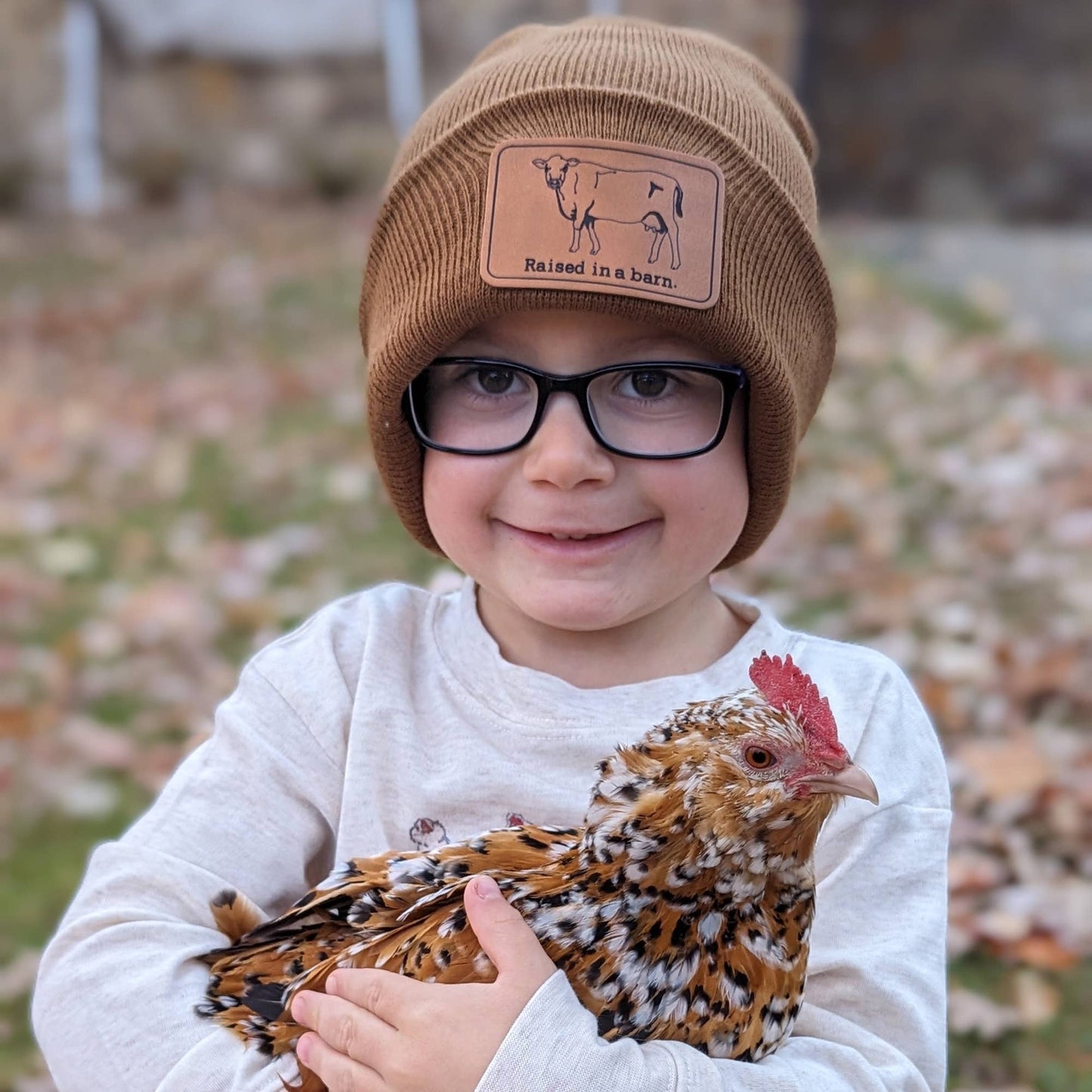 Raised in a Barn Cow Country Western Hat for Kids Rural Farm