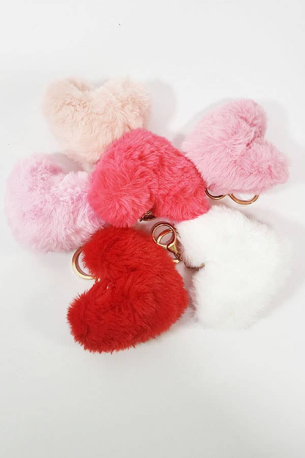 Heart Pom Pom Key Chain