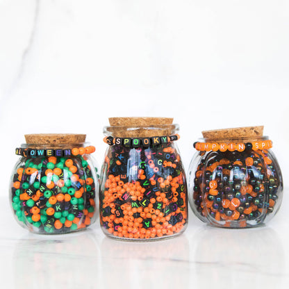 Orange PUMPKIN Jar DIY Bead Kit