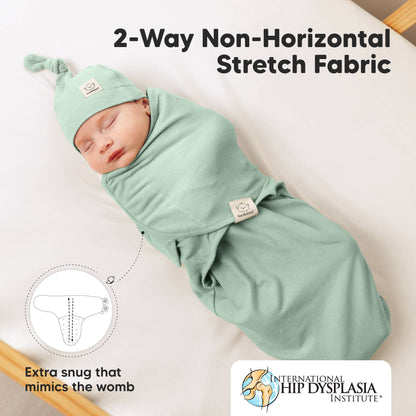 3-Pack Soothe Baby Swaddles 0-3 Months with Knot Hat