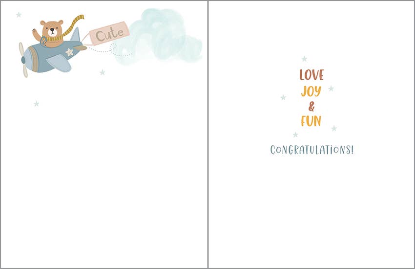 Baby Greeting Card - Baby Boy Airplanes