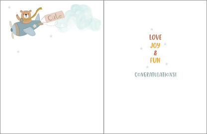 Baby Greeting Card - Baby Boy Airplanes