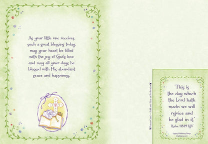 Baptism Booties and Cross - Faith Baby Congratulations Card