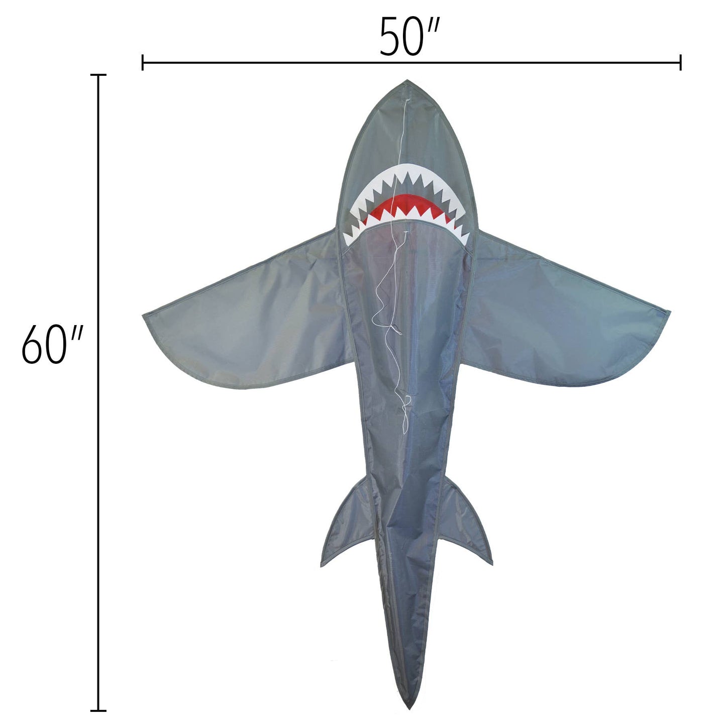 5' 3D Grey Shark Kite