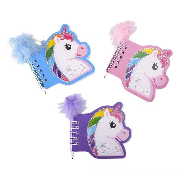 3.5" UNICORN NOTEBOOK WITH FEATHER PEN