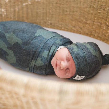 Knit Swaddle Blanket - Hunter