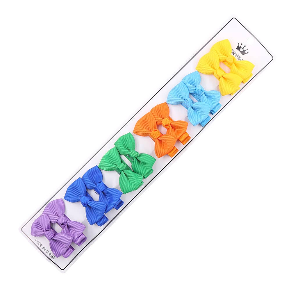 12-pack Bow Knot Decor Hair Clip for Girls (Multi-Color)