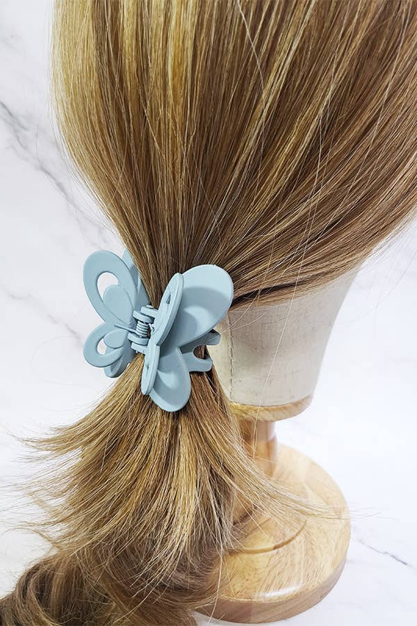 Matte Color Butterfly Hair Claw Clip