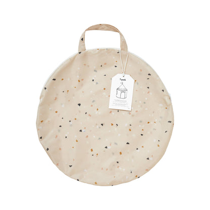 Recycled Fabric Play Tent Castle - Terrazzo Colors: Terrazzo Beige