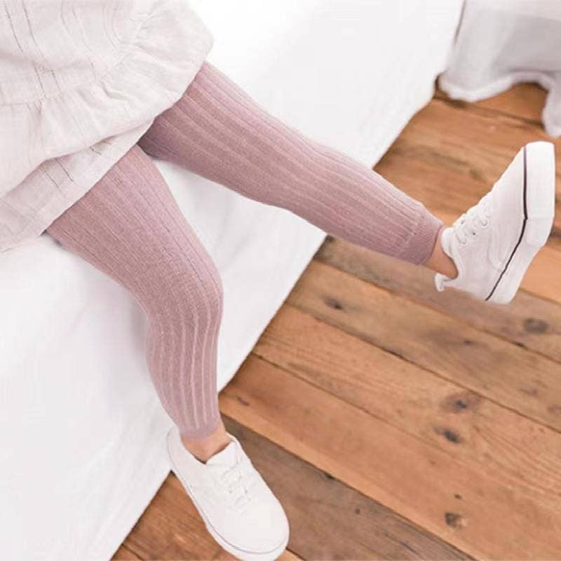 Baby Multi Color Solid Ribbed Tights Leggings